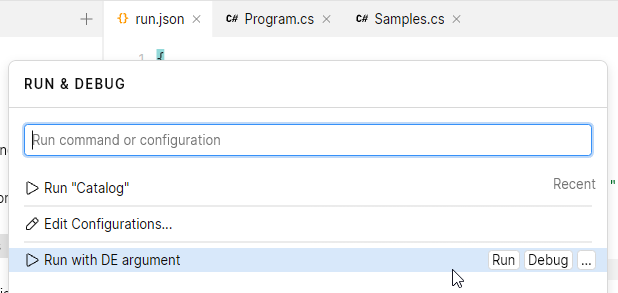 JetBrains Fleet: Custom run configuration