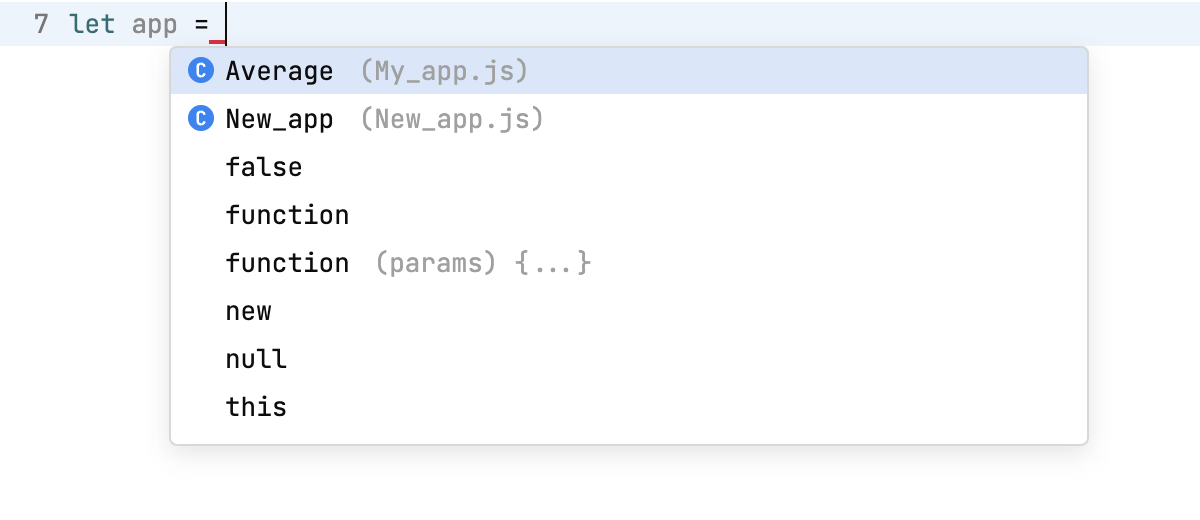 JetBrains Fleet: Basic code completion list JetBrains Fleet: Basic code completion list