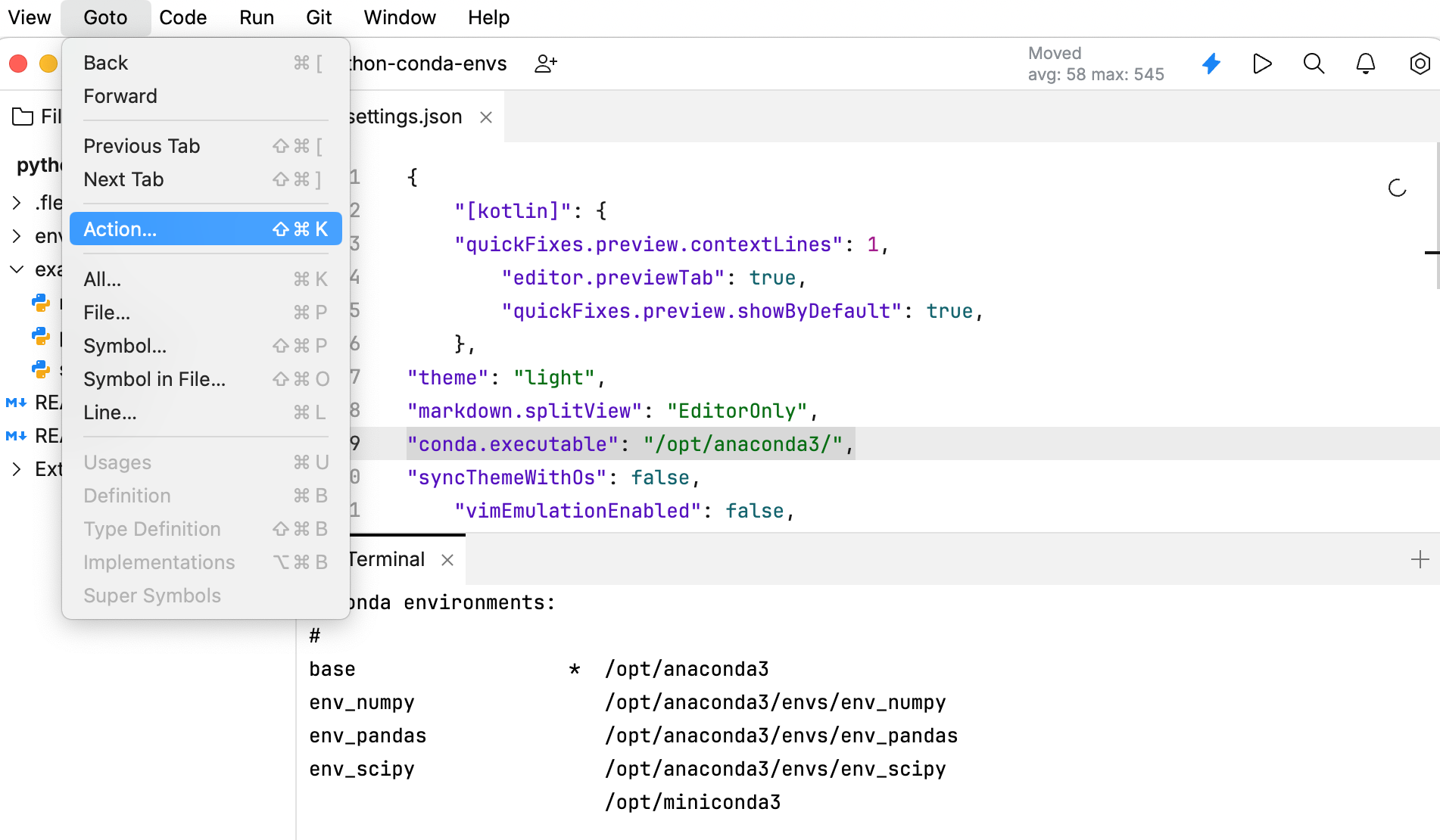 Setting the custom path to the Conda executable