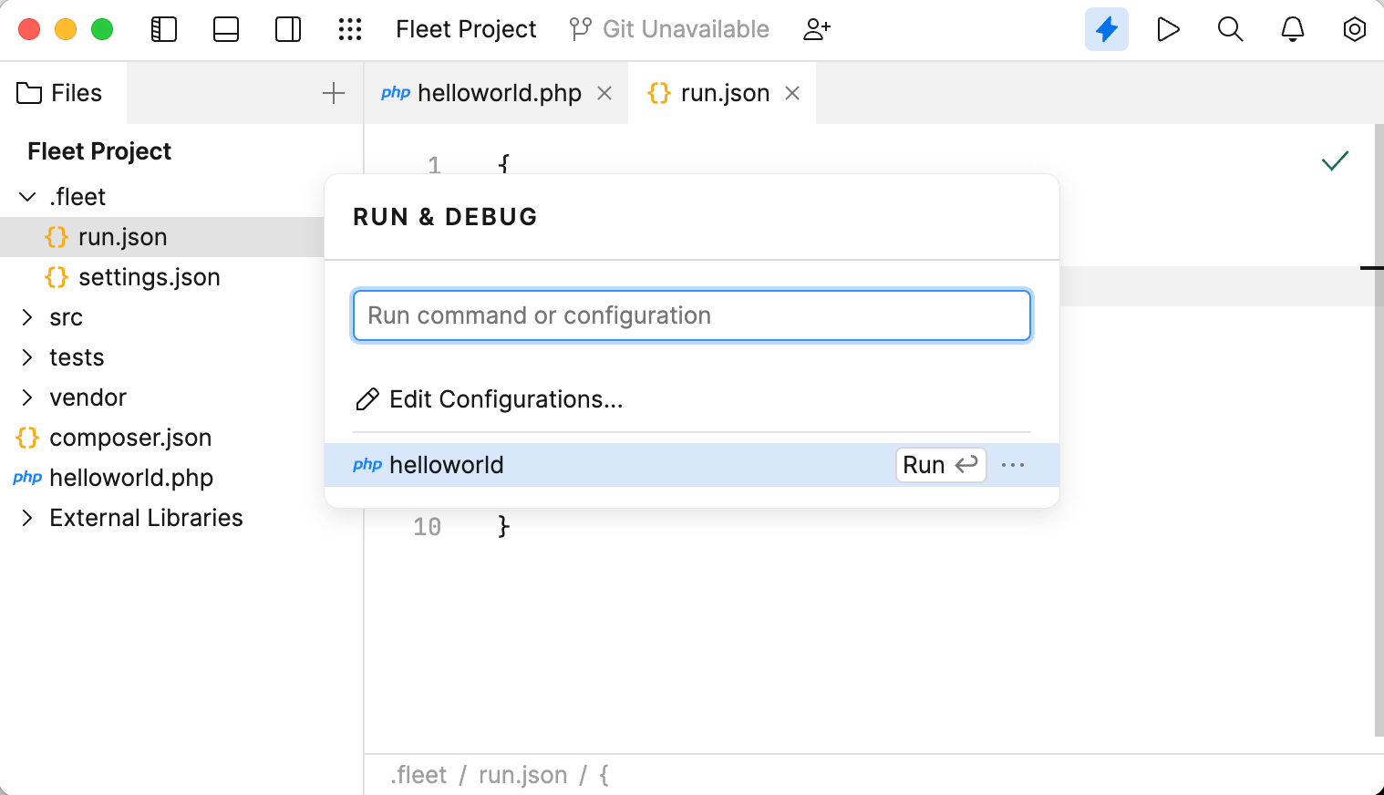 Open an existing workspace