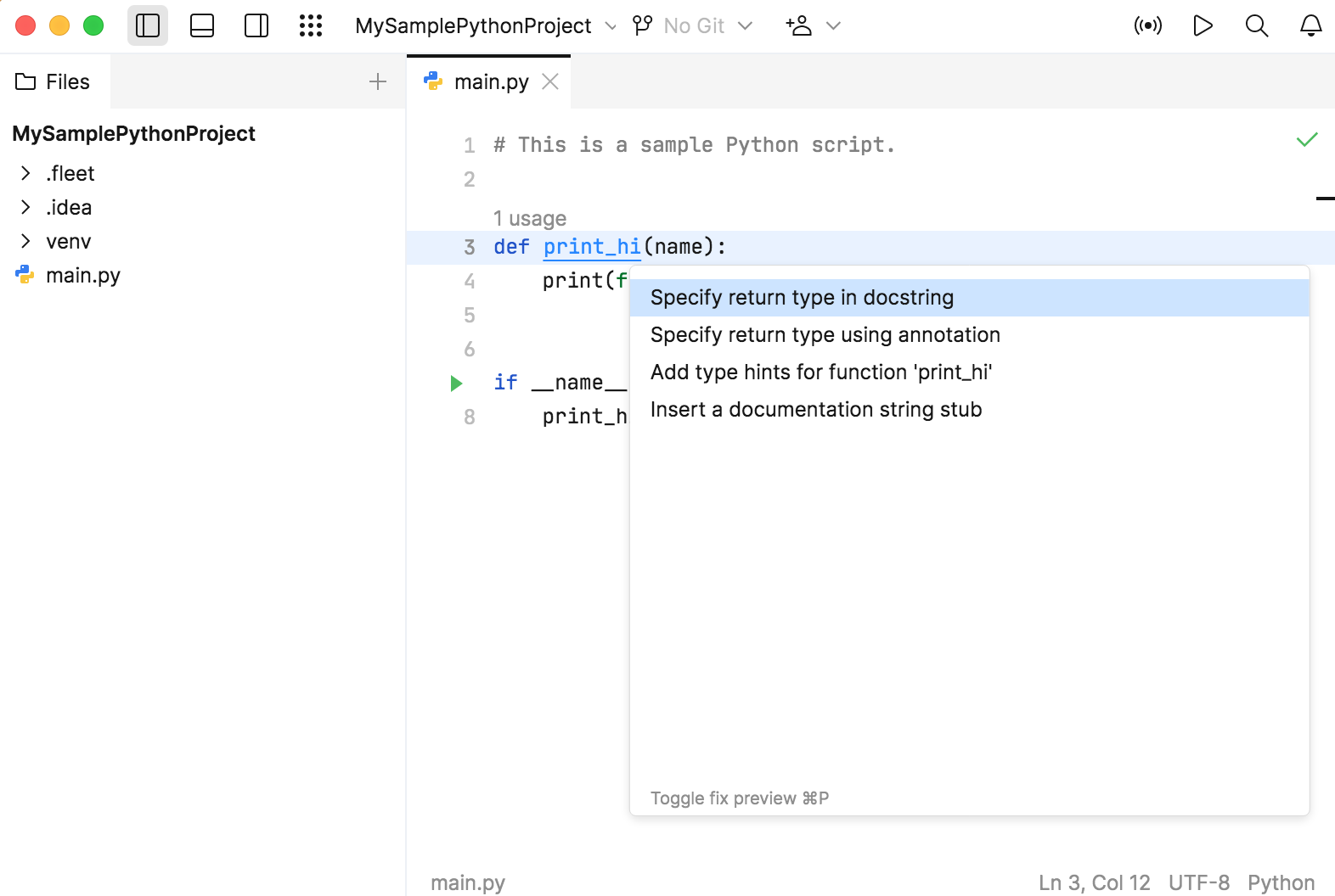 Getting started with Python | JetBrains Fleet Documentation
