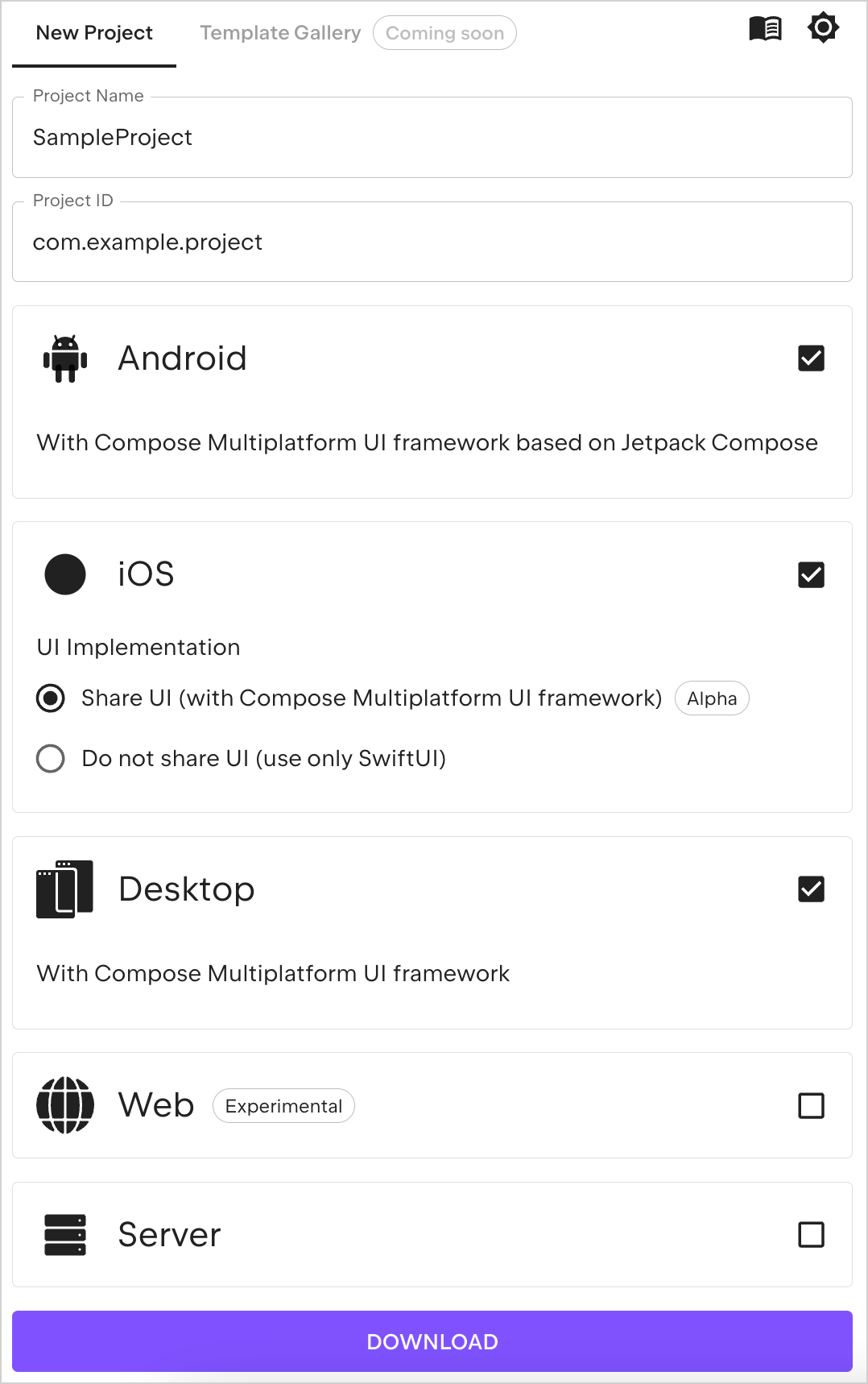 Kotlin Multiplatform wizard