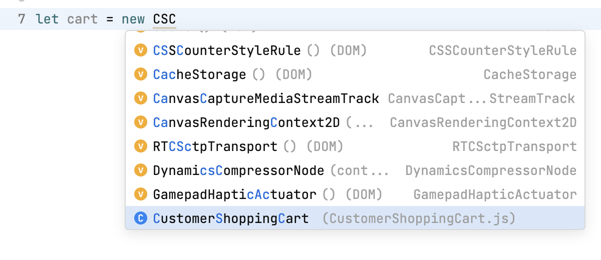 Basic code completion: Camel Case