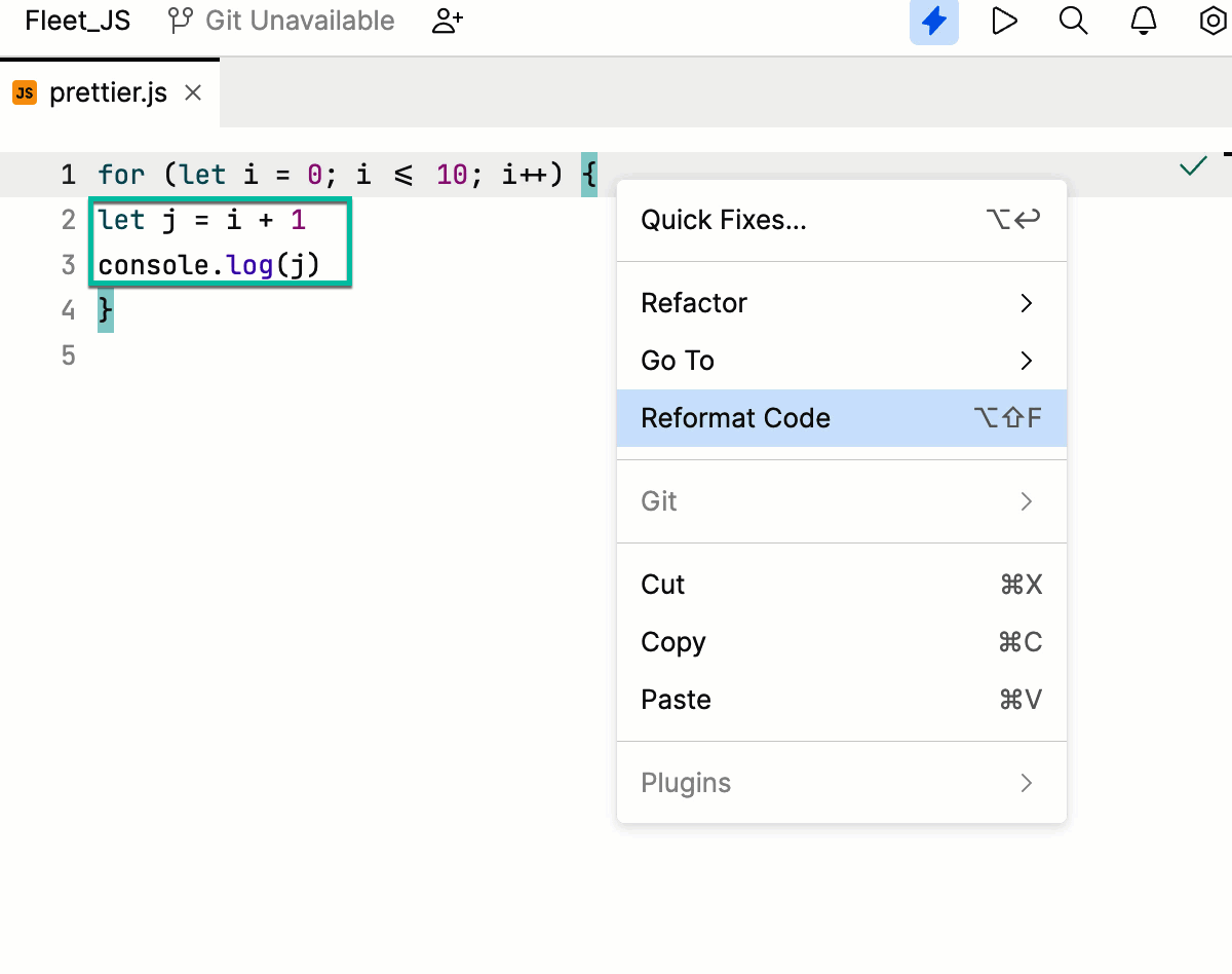 Reformat a file with Prettier