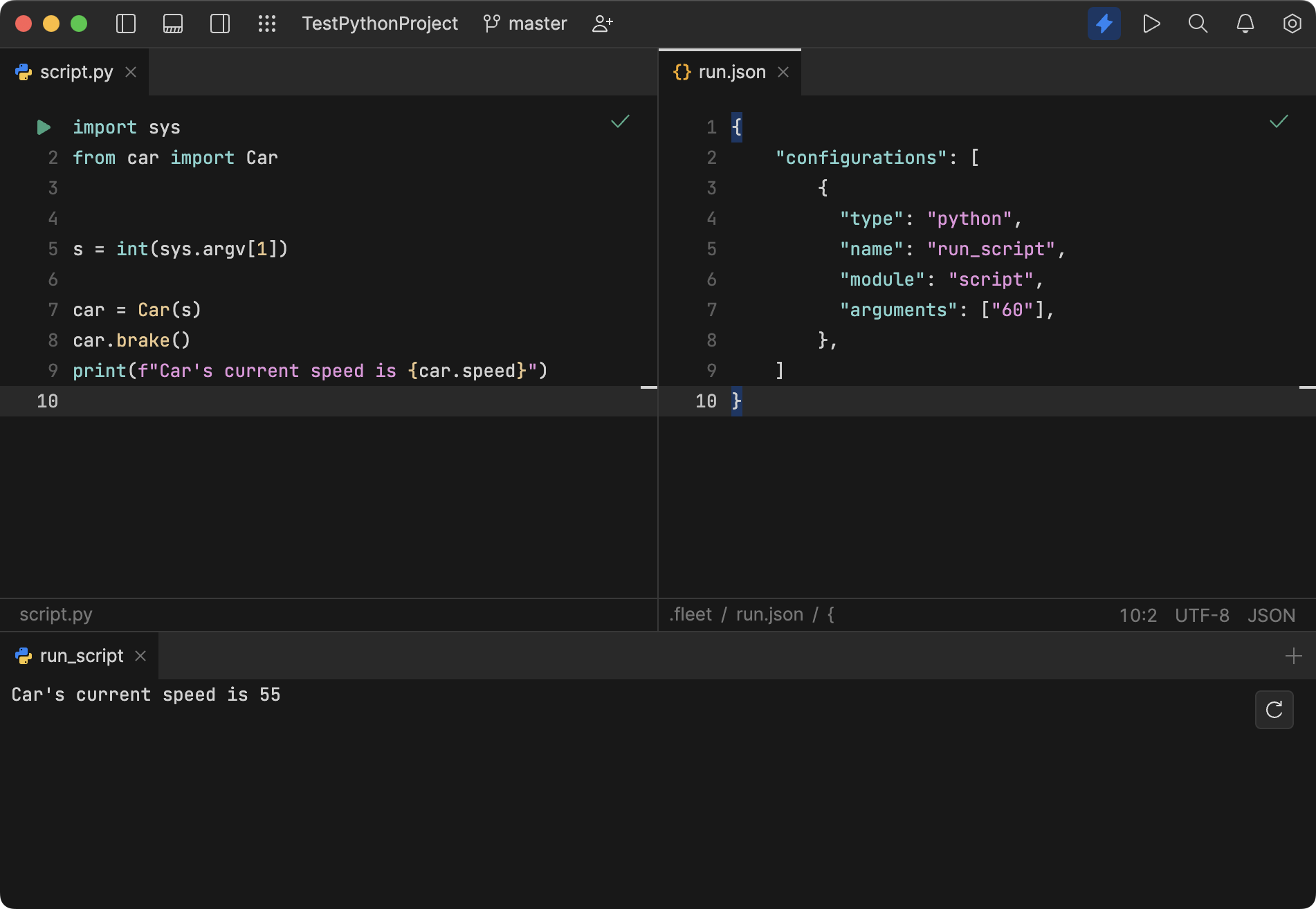 Python run configurations jetbrains fleet documentation