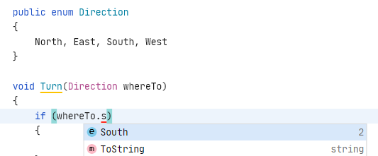 Completing enum members to produce equality/flag checks Completing enum members to produce equality/flag checks