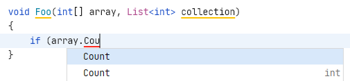 Completing mistyped Count property for an array Completing mistyped Count property for an array