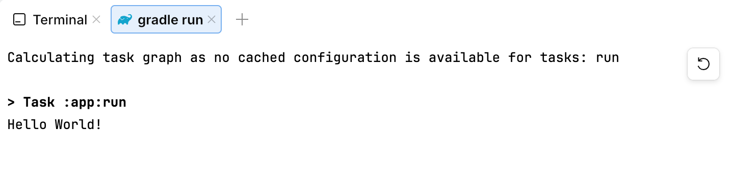 The task output is shown in the console