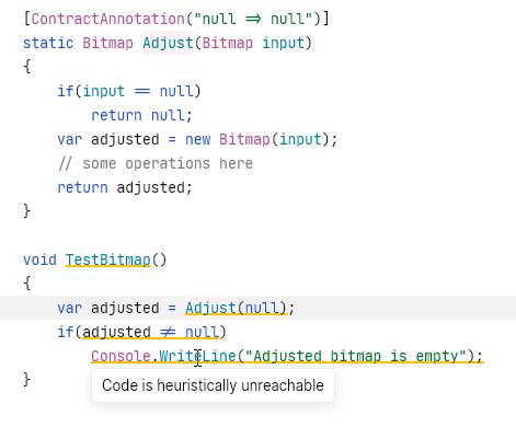 JetBrains Fleet's code inspection based on contract annotation JetBrains Fleet's code inspection based on contract annotation
