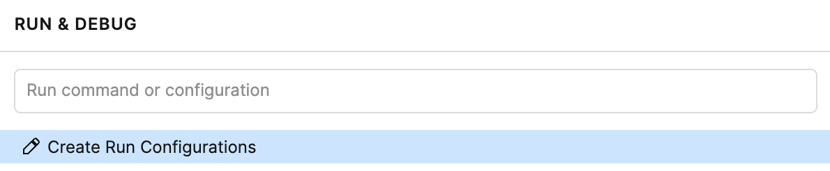 The popup that appears when no run configurations exist
