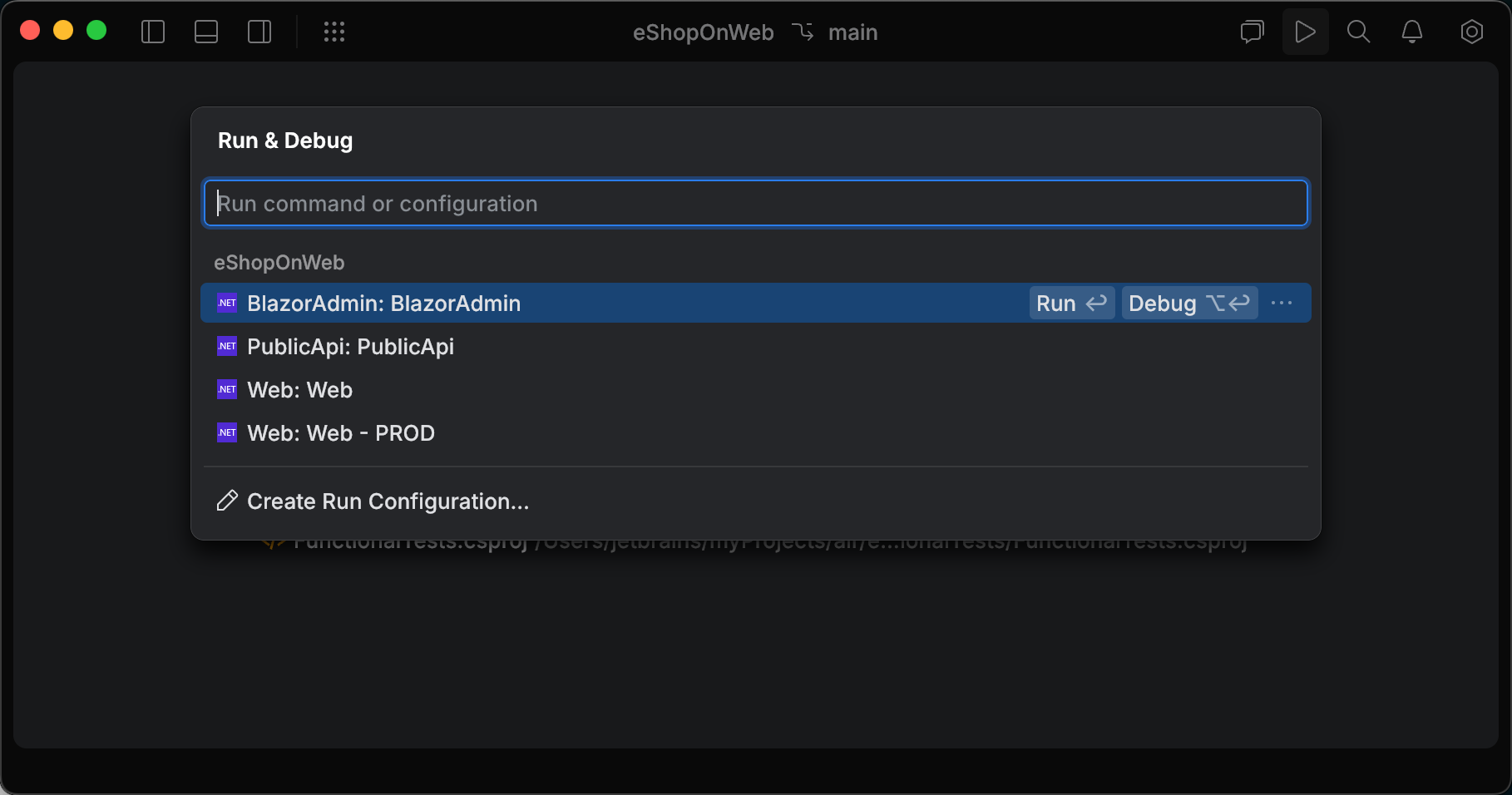 Run and debug C# code | JetBrains Fleet Documentation