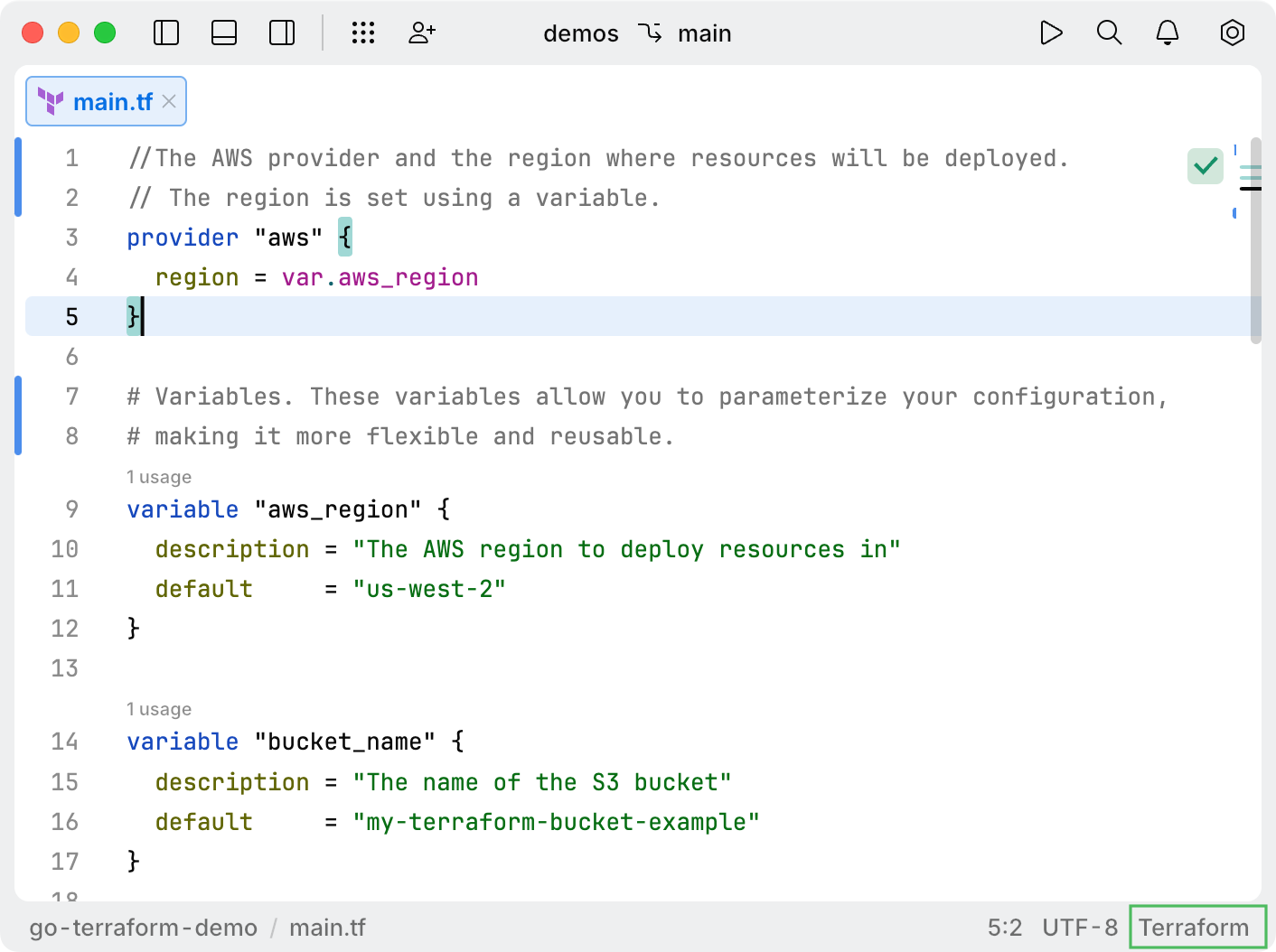 File format menu in the bottom-left corner of the editor File format menu in the bottom-left corner of the editor