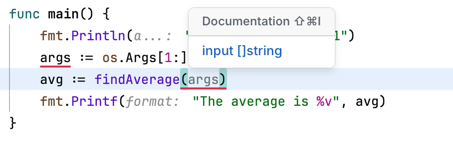A popup with parameter information A popup with parameter information