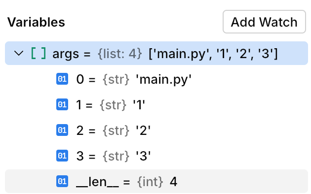 Fleet python variables panel Fleet python variables panel