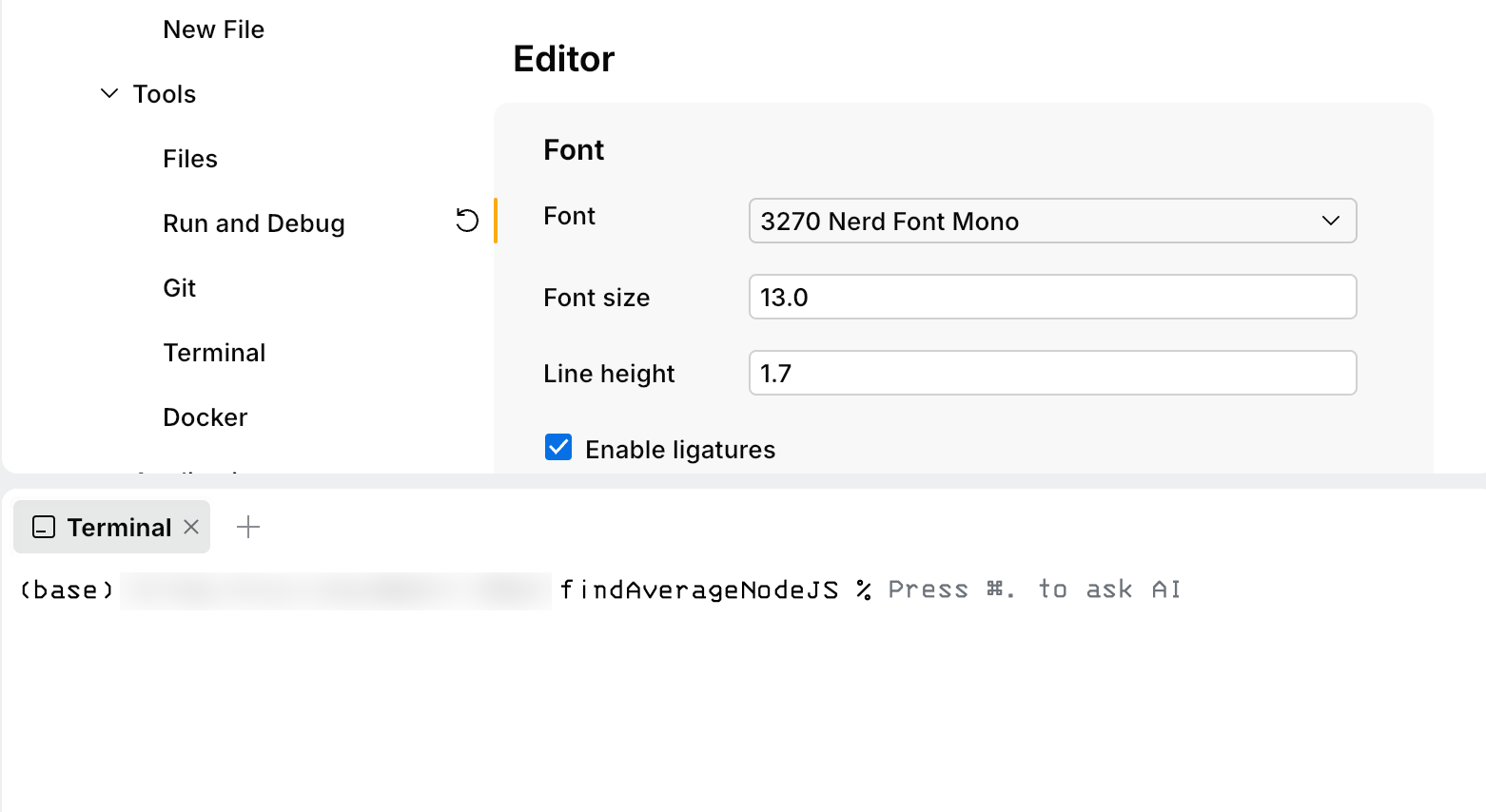 Setting a custom font in the terminal Setting a custom font in the terminal