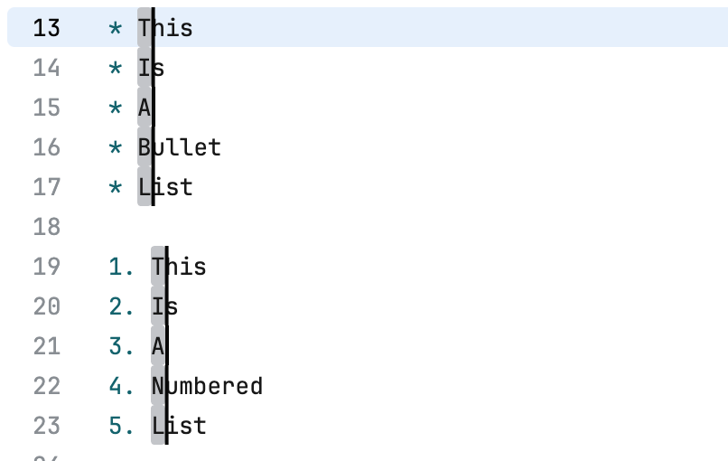 エディター内の複数のキャレット Multiple carets in the editor