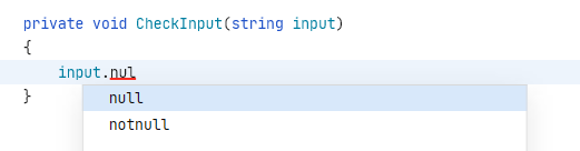 Applying postfix template for null-check Applying postfix template for null-check