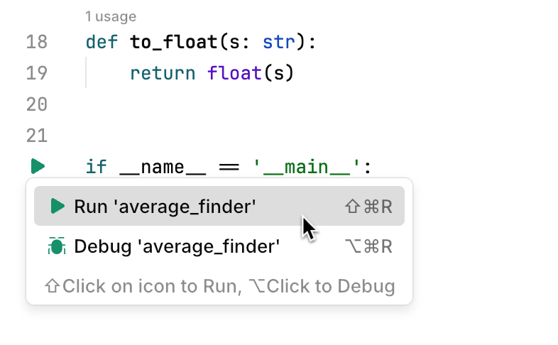 Running a script using a gutter icon