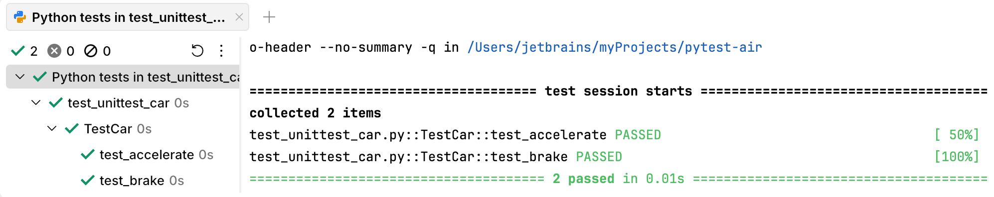 All unittest tests passed All unittest tests passed