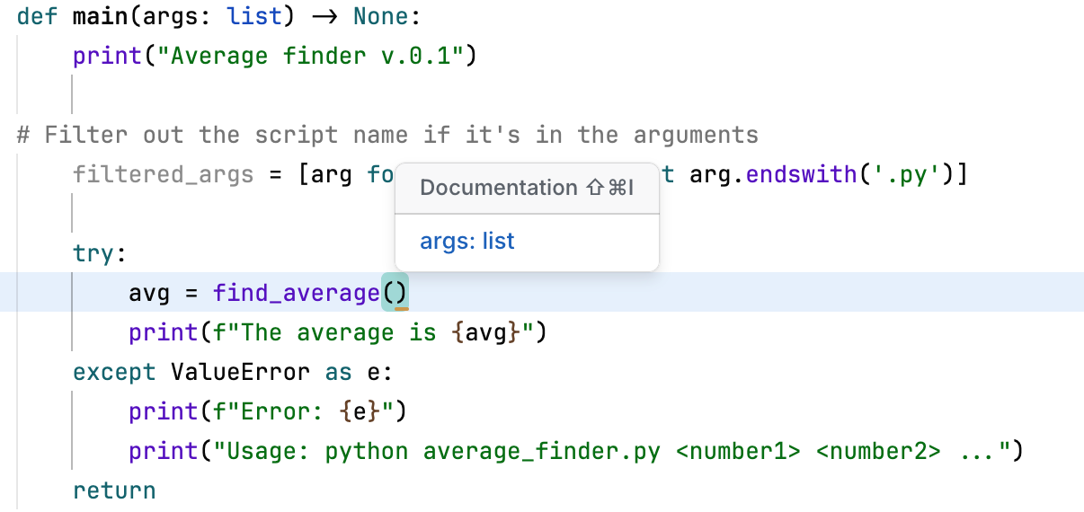 A popup with parameter information A popup with parameter information