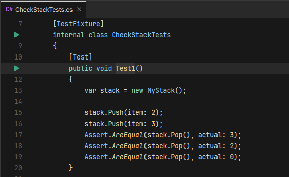 JetBrains Fleet shows action indicators for unit tests in the editor JetBrains Fleet shows action indicators for unit tests in the editor