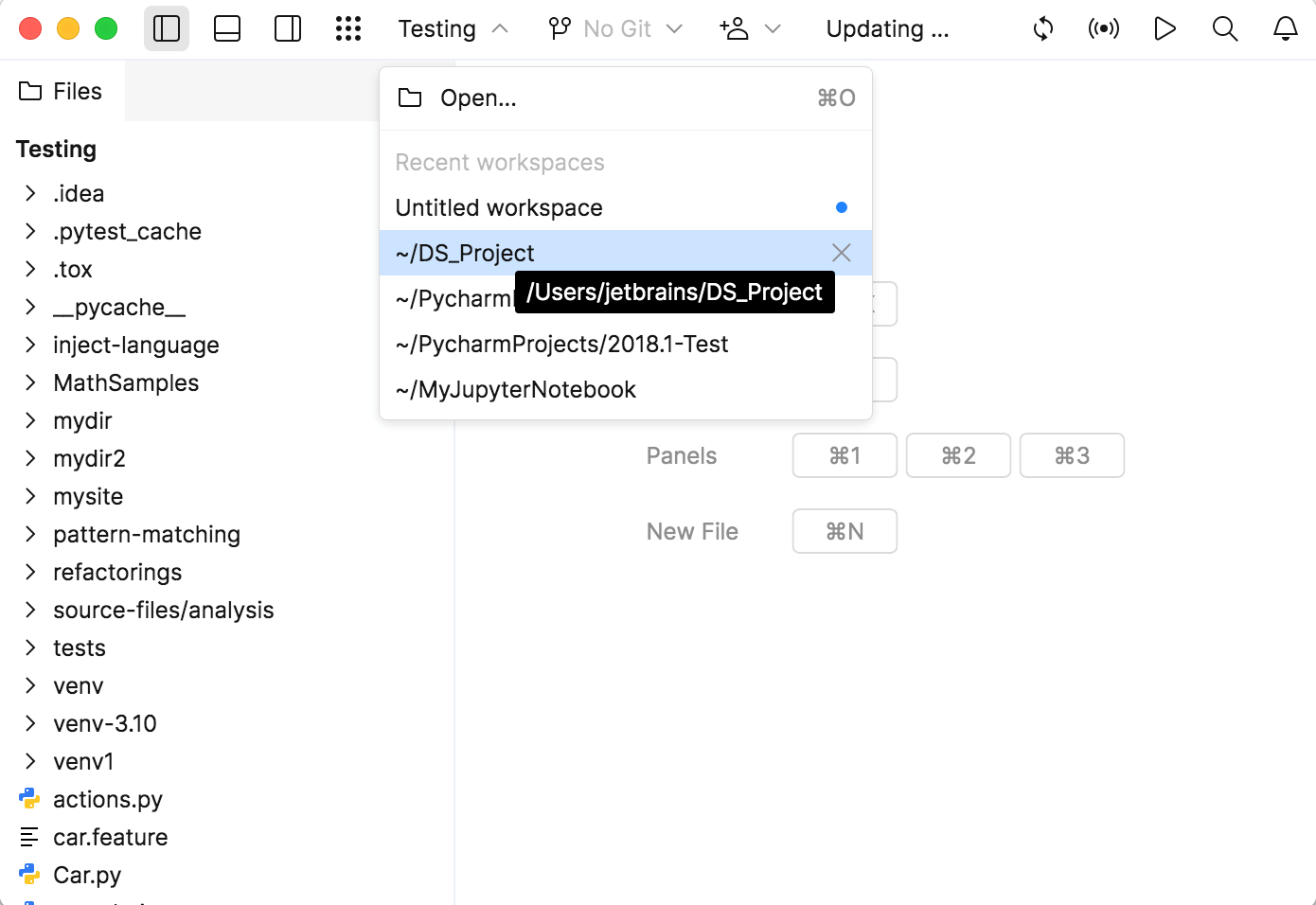 Getting started with Python | JetBrains Fleet