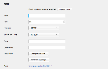 SMTP settings SMTP settings