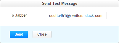 Send test message to Jabber account