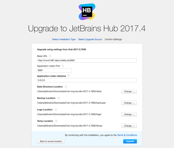 hub zip upgrade confirm