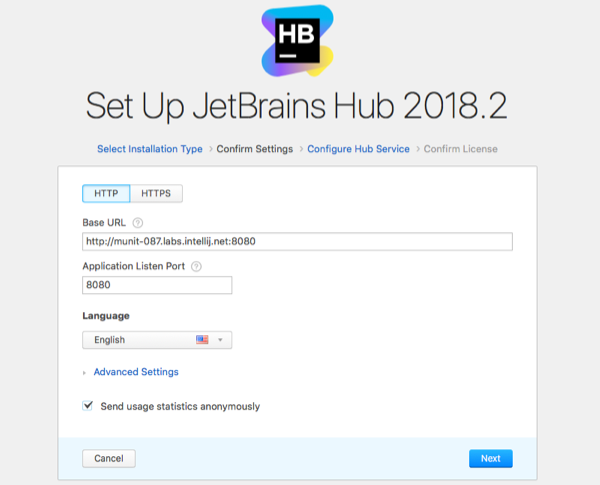 hub install settings http