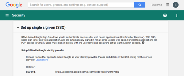 Saml ga security sso