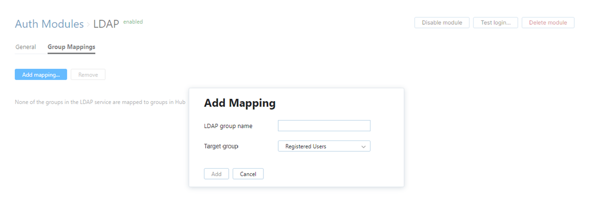add LDAP group mapping