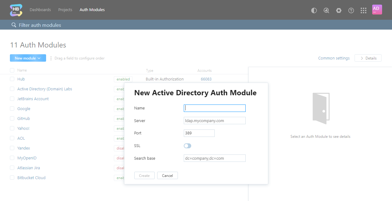 New active directory auth module