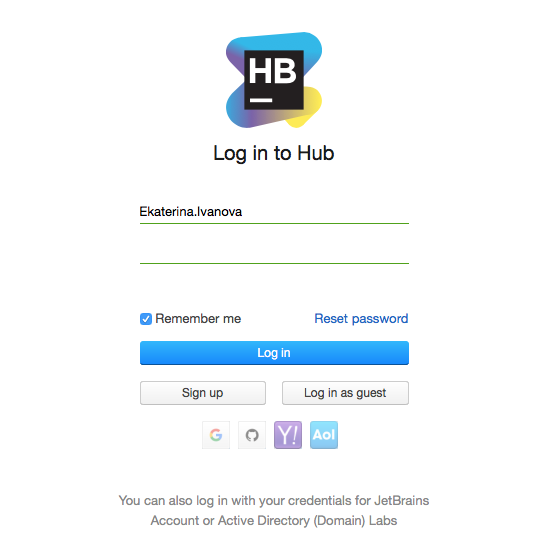 Login form