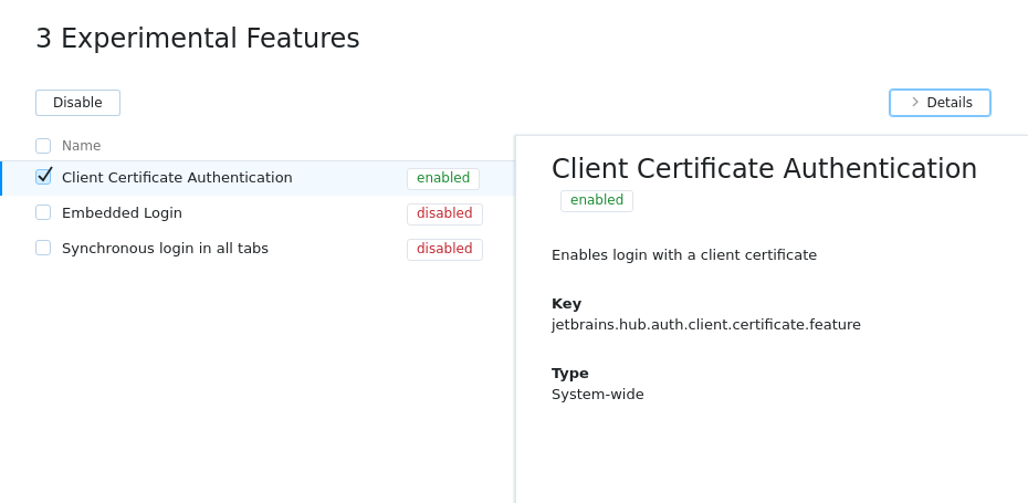 Feature configuration Feature configuration