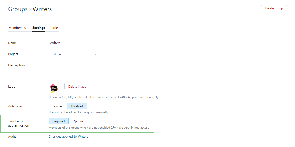 setting to require two-factor authentication for group members setting to require two-factor authentication for group members