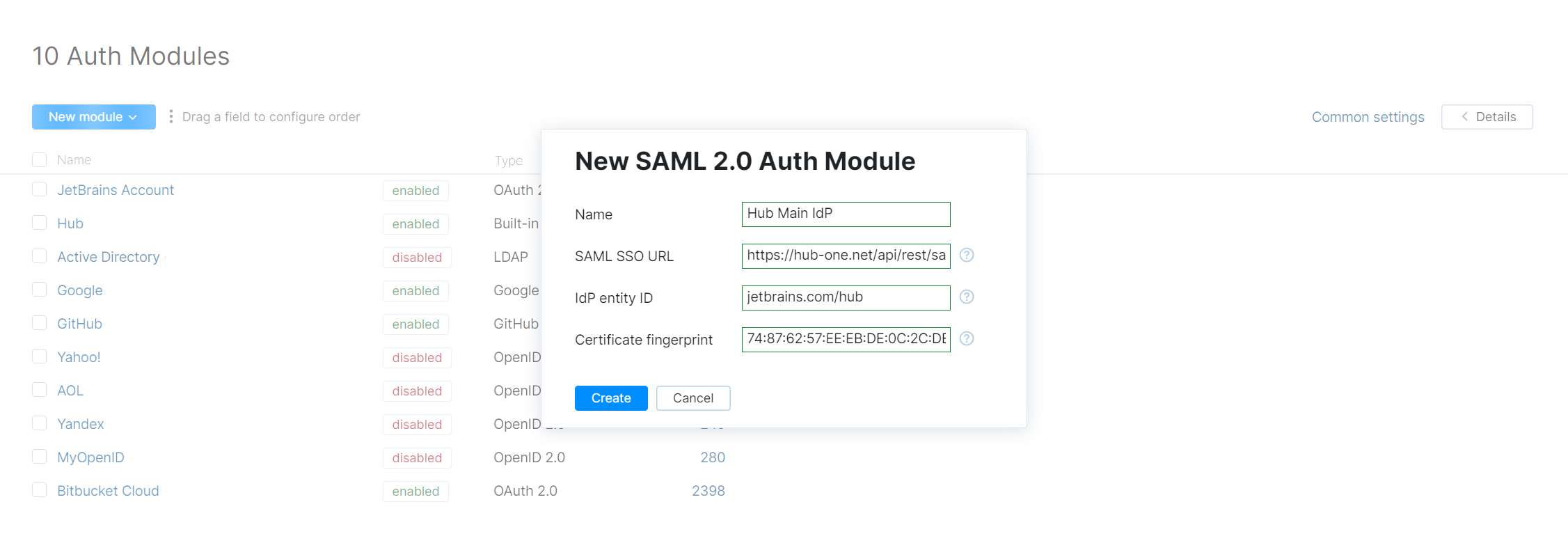 Hub to Hub SAML auth module creation. Hub to Hub SAML auth module creation.