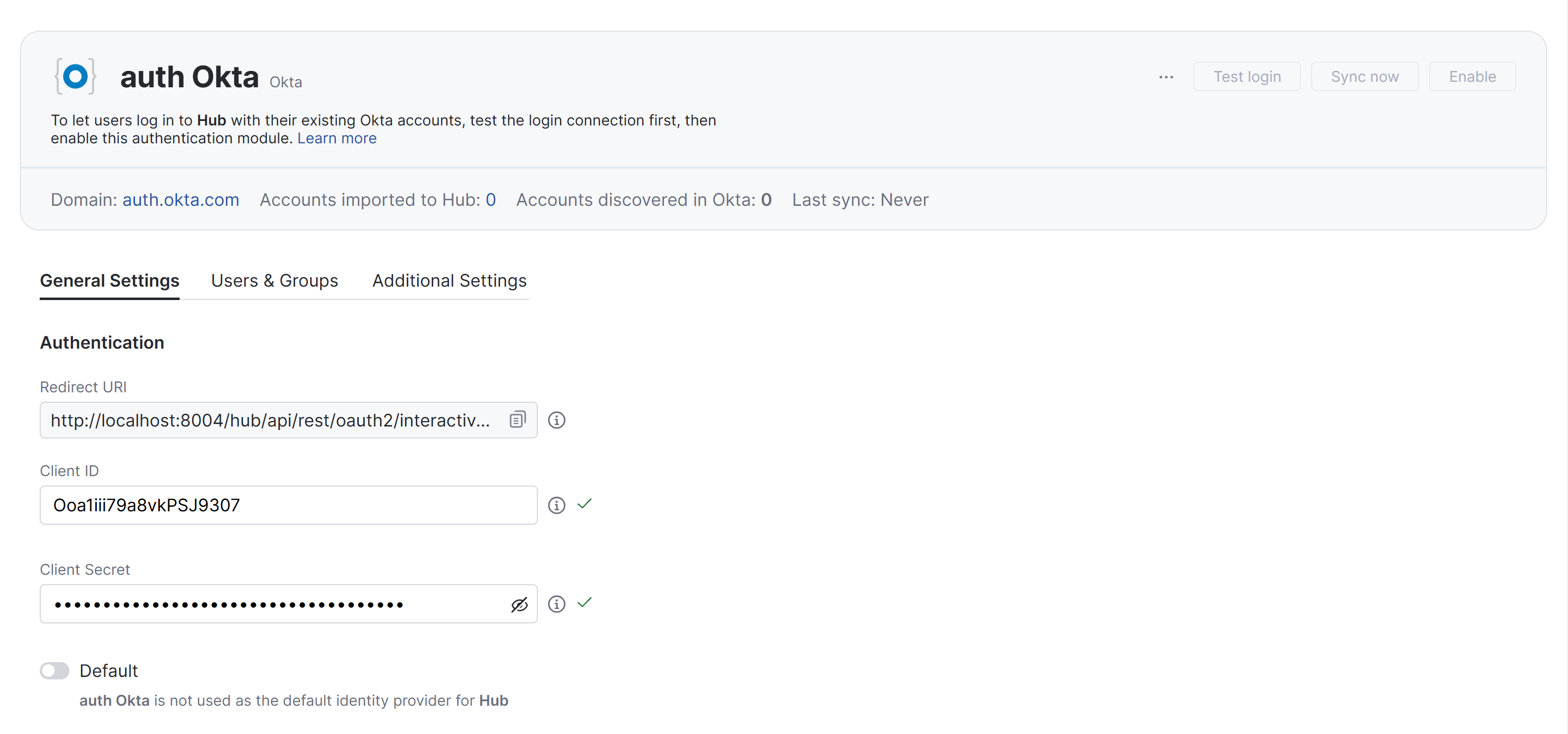 The Okta auth module The Okta auth module