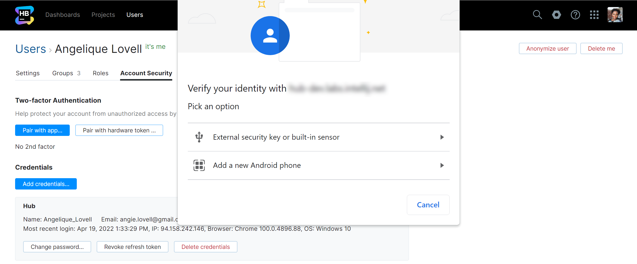 Chrome dialog for pairing with a hardware device that supports Touch ID. Chrome dialog for pairing with a hardware device that supports Touch ID.