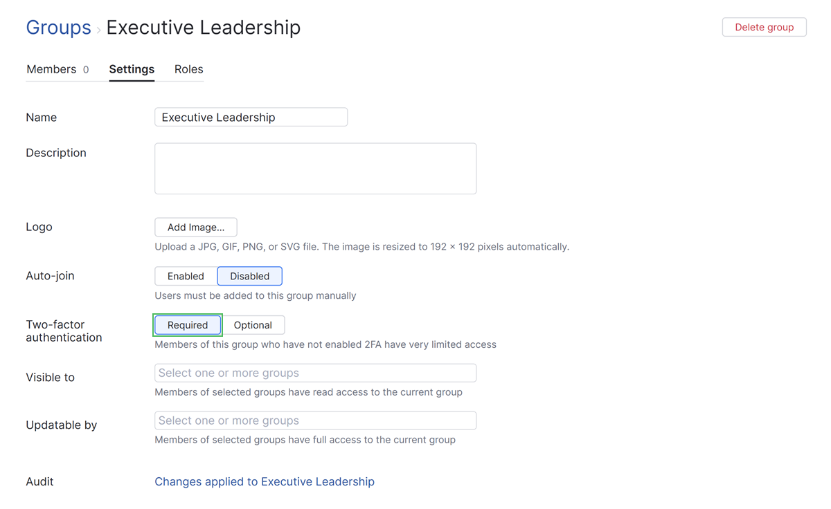 setting to require two-factor authentication for group members setting to require two-factor authentication for group members