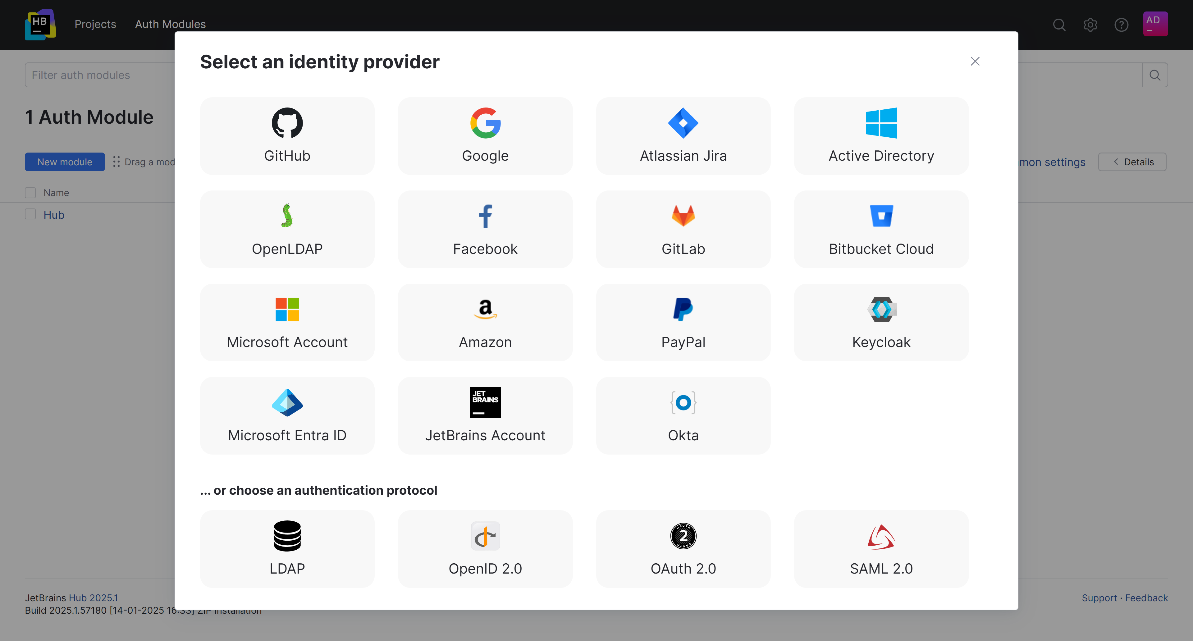 Select an identity provider Select an identity provider