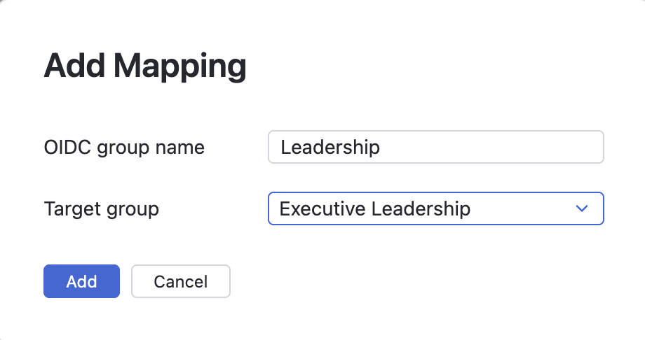 Adding group mappings