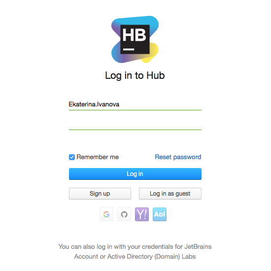Login form Login form