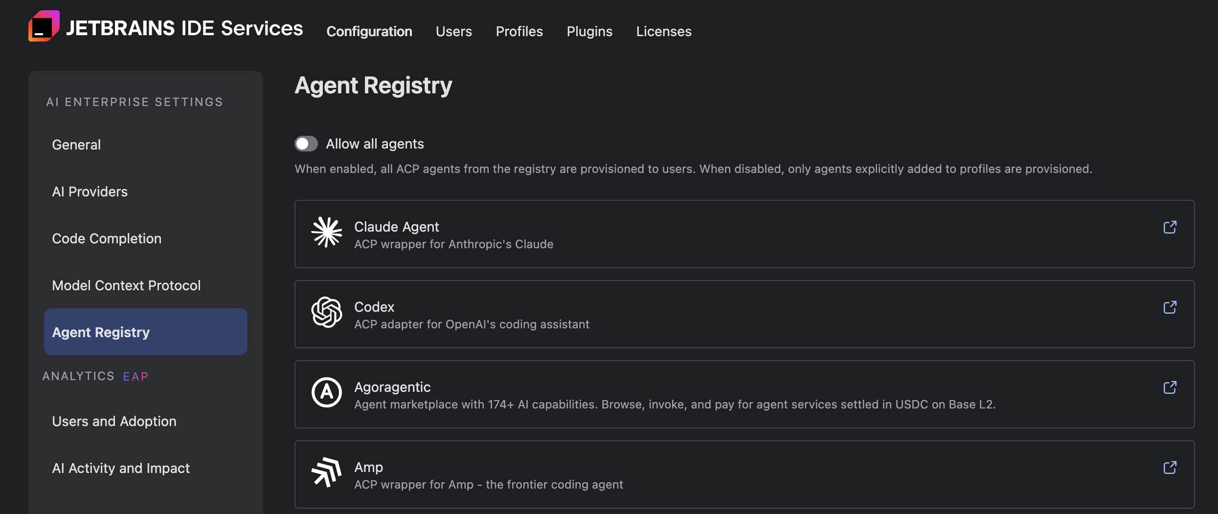 Manage AI Enterprise | IDE Services Cloud Documentation