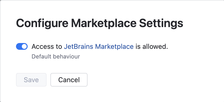 Access to JetBrains Marketplace is allowed