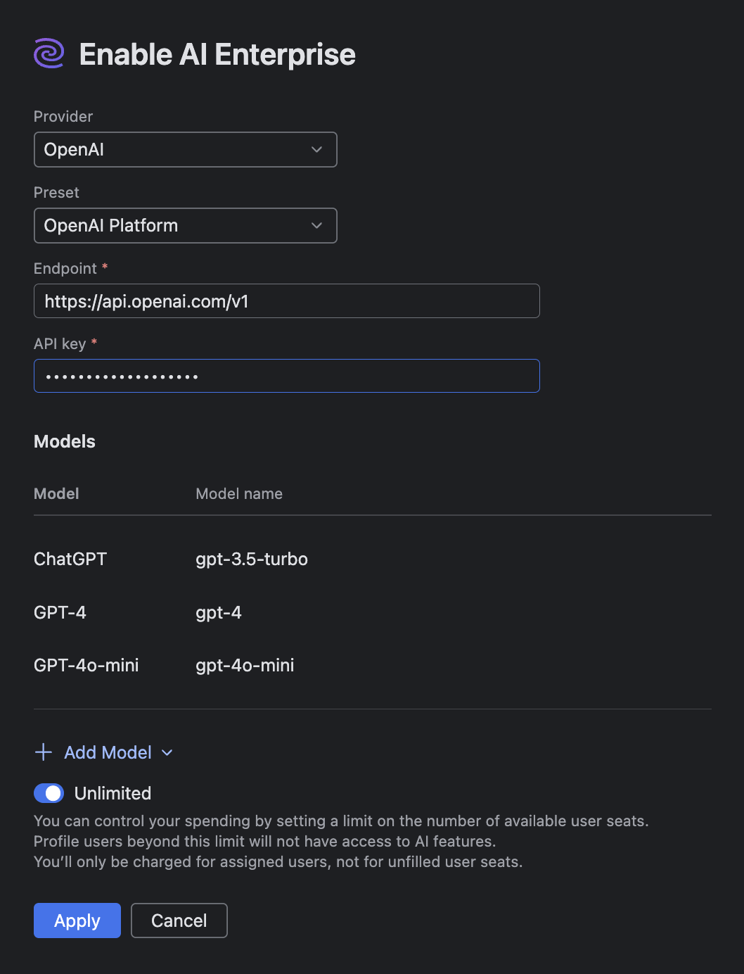 Manage AI Enterprise | IDE Services Cloud Documentation