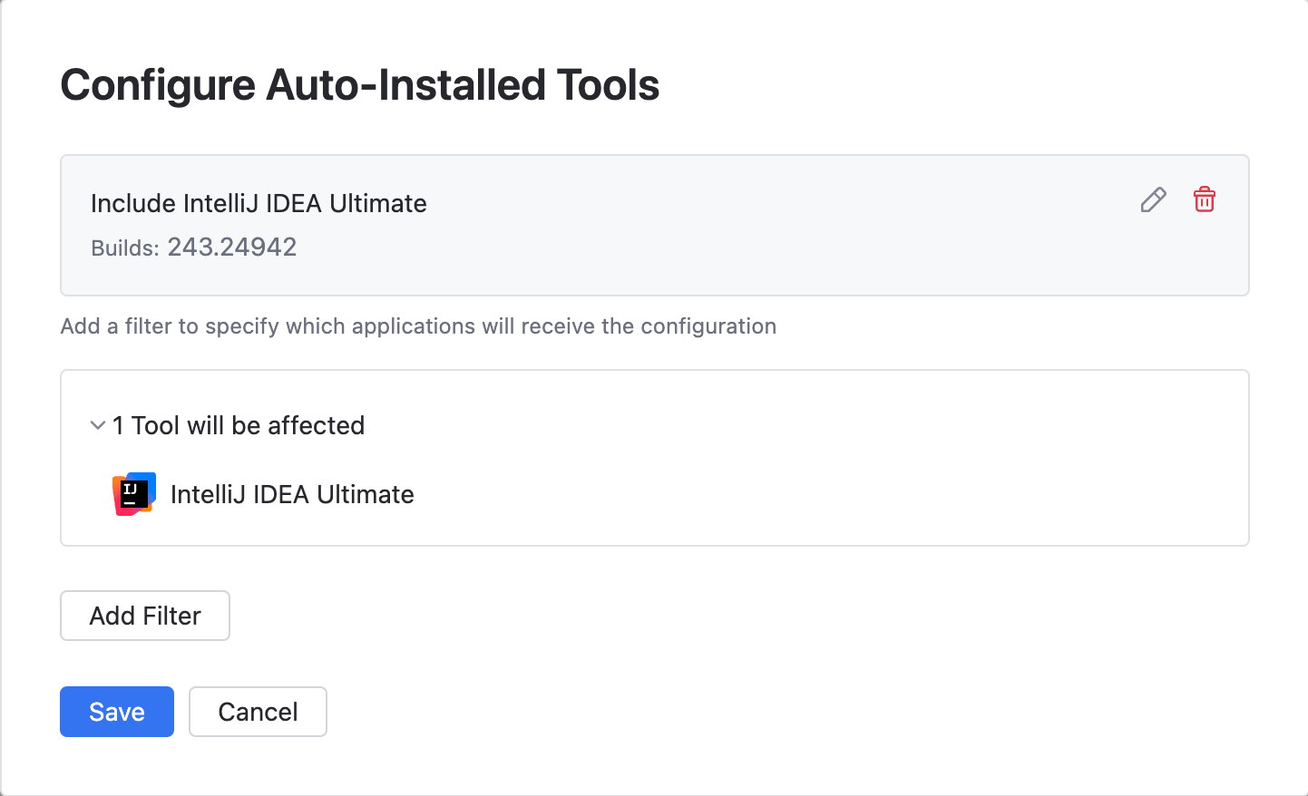 Configure auto-installed tools