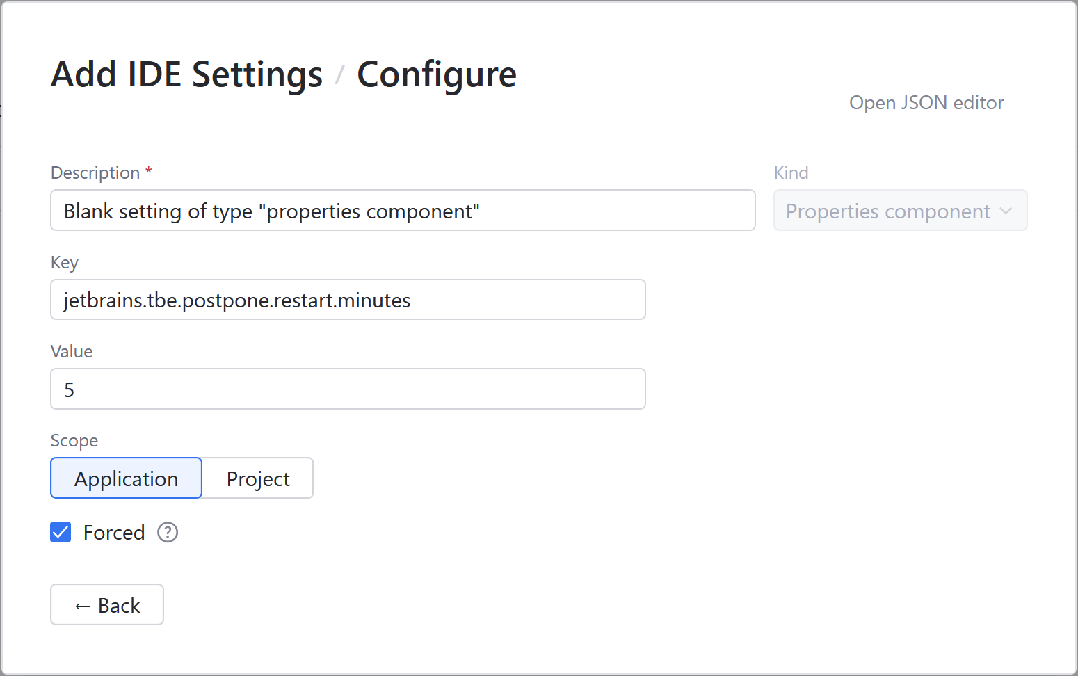 Configure IDE Restart Setting