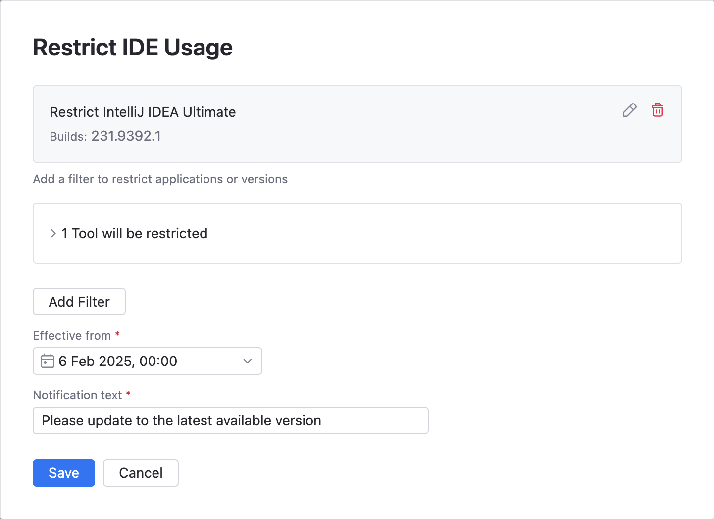 Create a force update