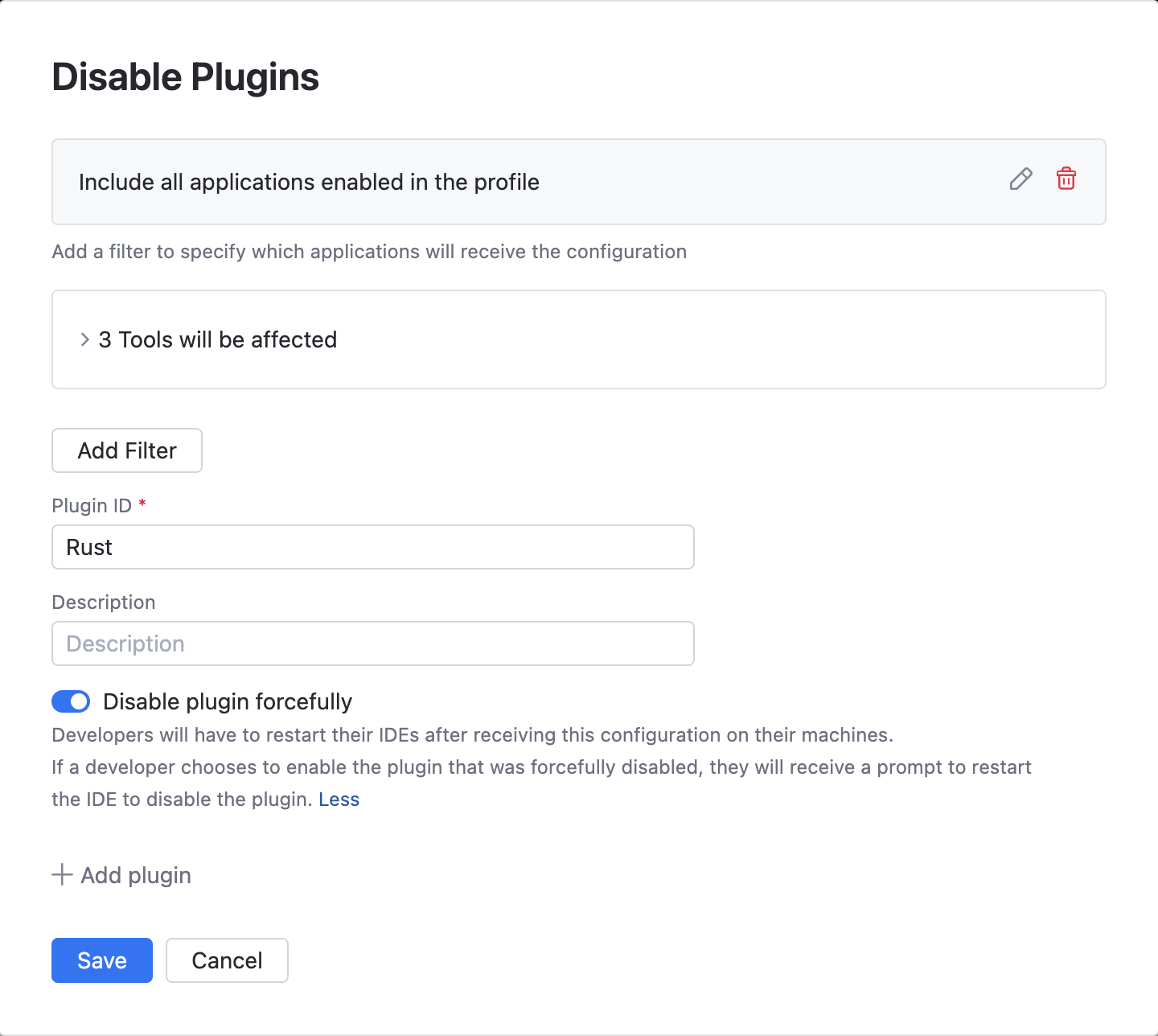 Disable a plugin